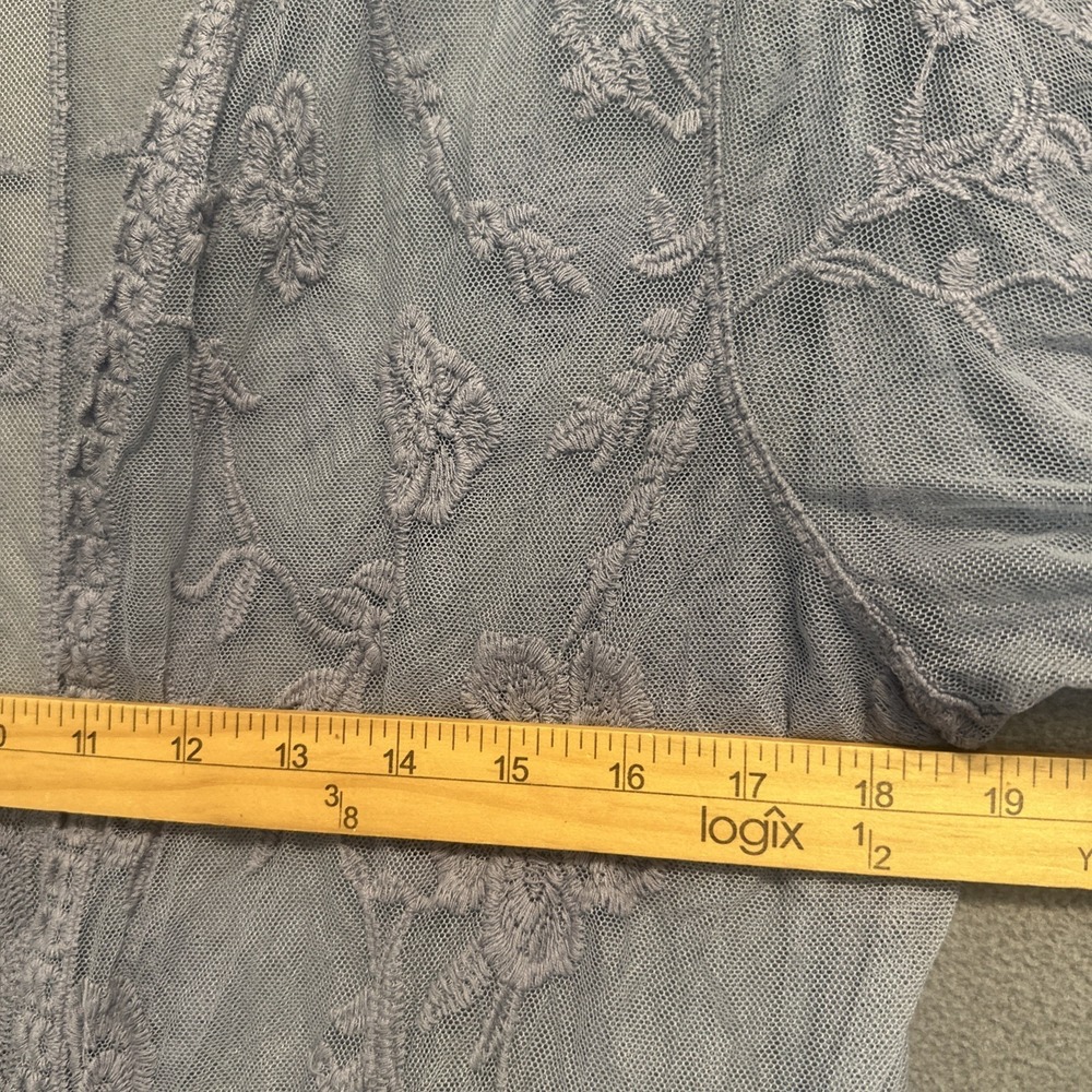 Rebellion Again Lace Kimono Cover Up Sheer M Layering Boho Festival Fairy Hippie - Picture 4 of 7